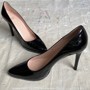 Stuart Weitzman black patent leather stilettos